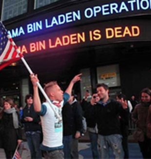 Festejos en las calles de Estados Unidos <br>tras la muerte de Bin Laden.