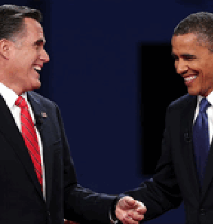 Mitt Romney y Barack Obama en un debate televisivo.