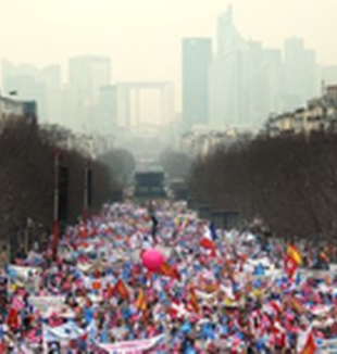 La manifestación en París.