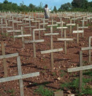 Un cementerio del genocidio en Kigali.