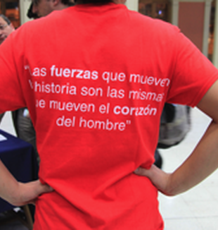 Un voluntario de Encuentro Santiago.