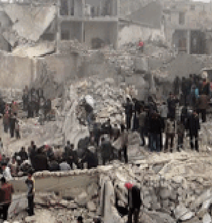 La ciudad siria de Alepo entre los bombardeos.