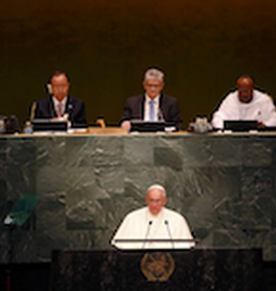 El Papa Francisco durante su discurso en la ONU.