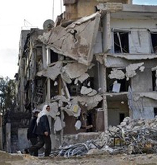 Un barrio de Damasco destruido por la guerra.