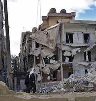 Periferia de Damasco destruida por las bombas.