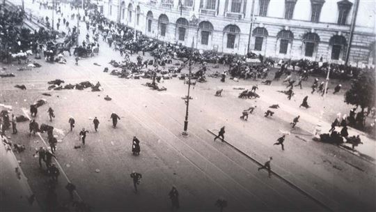 Enfrentamientos en Petrogrado en 1914