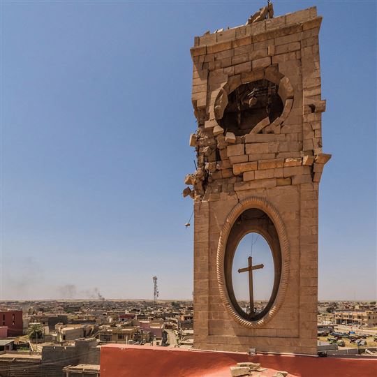 Desde el techo de la catedral, donde se apostaban los francotiradores del Daesh