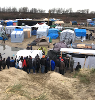 El campo de refugiados de Calais, al norte de Francia.