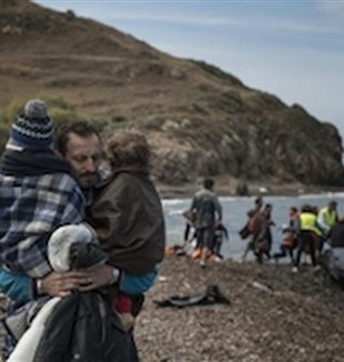Refugiados en la isla de Lesbos