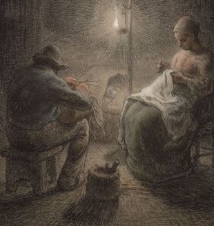 Jean-François Millet, "Noche de invierno" (detalle), 1867 (© 2020 Museum of Fine Arts, Boston-Scala, Florencia)