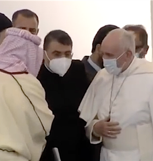 El Papa en Ur durante su encuentro interreligioso