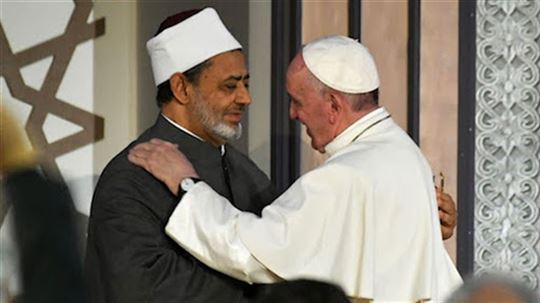 El encuentro entre el Papa Francisco y el Gran Imán de Al-Azhar en febrero de 2019