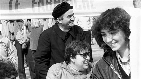 Sandra con Oreste Benzi en 1979 (Foto: Riccardo Ghinelli)
