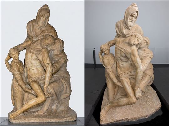 La obra antes y después de la restauración (foto Alena Fialová, por gentileza de la Opera de Santa Maria del Fiore)
