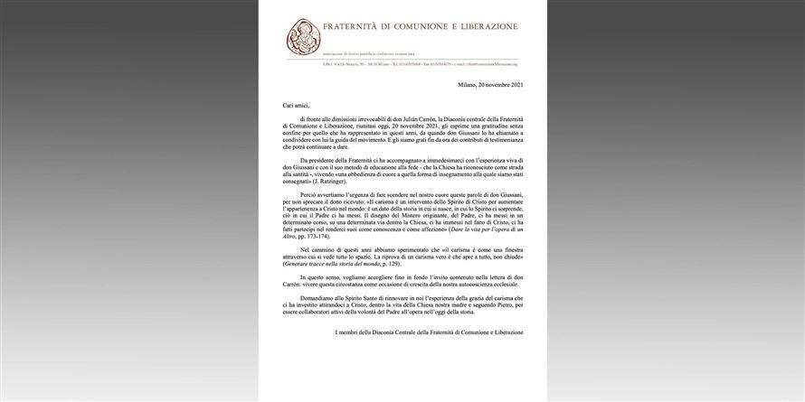 Carta de la Diaconía a los miembros de CL