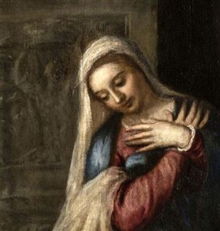Tiziano, Anunciación (detalle)