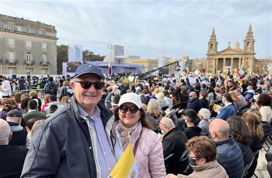 Robert y Pauline en los Graneros de Floriana en Malta