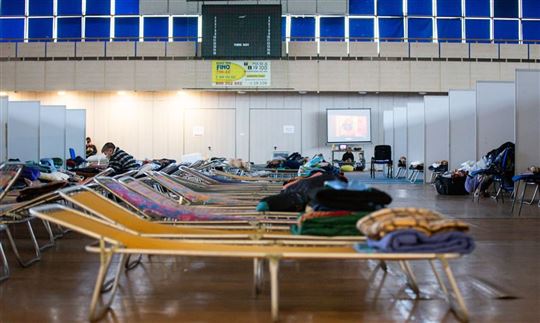 El centro deportivo de Chelm, en la frontera polaca donde se acogen a los refugiados ucranianos (© Gabriel Piętka)