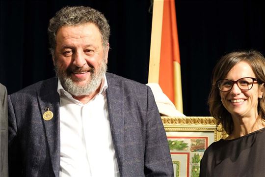 Franco Nembrini y Francesca Meneghetti, presidenta de la Escuela de Cultura Católica de Bassano del Grappa