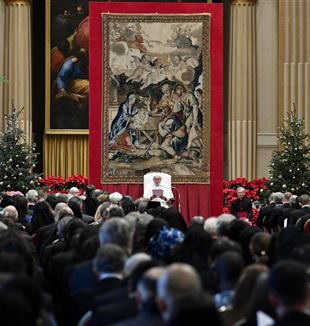 Papa Francisco durante el encuentro con el cuerpo diplomático ante la Santa Sede (Vatican Media/Catholic Press Photo)