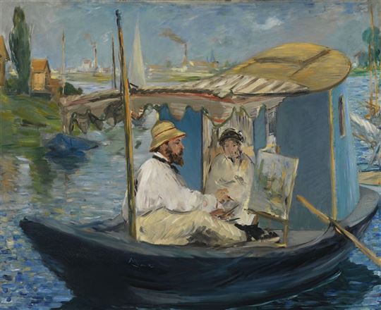 Edouard Manet, “Monet pintando en la barca en Argenteuil'', 1874