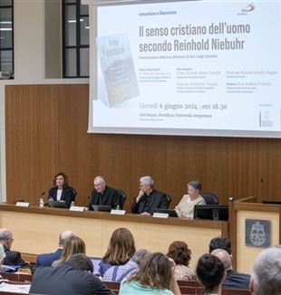 Presentación en la Gregoriana de Roma del libro de la tesis doctoral de don Giussani (foto Paolo Galosi)