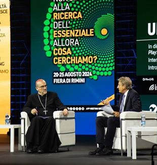 El encuentro con el cardenal Pizzaballa (Foto Meeting Rimini)